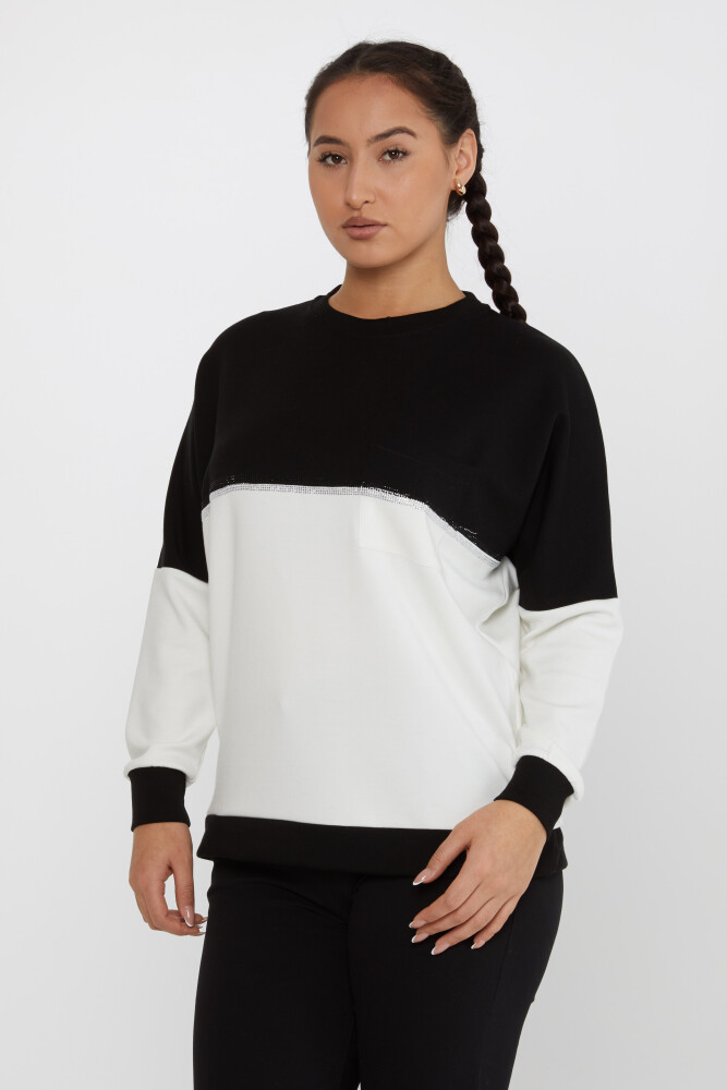 Sweatshirt İki Renkli Ekru - 2311 | KAZEE (3'lü Set S-M-L) - 1