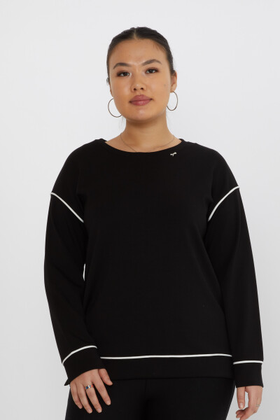 Sweatshirt Slit Detail Black - 17790 | KAZEE (Set of 3 M-L-XL) 