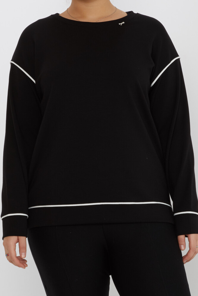 Sweatshirt Slit Detail Black - 17790 | KAZEE (Set of 3 M-L-XL) - 2