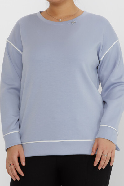 Sweatshirt Slit Detail Blue - 17790 | KAZEE (Set of 3 M-L-XL) - 2