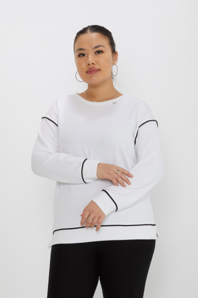 Sweatshirt Slit Detail Ecru - 17790 | KAZEE (Set of 3 M-L-XL) - 1