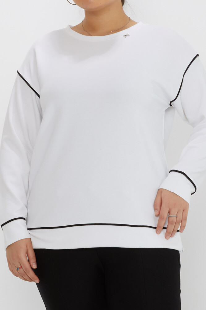 Sweatshirt Slit Detail Ecru - 17790 | KAZEE (Set of 3 M-L-XL) - 2