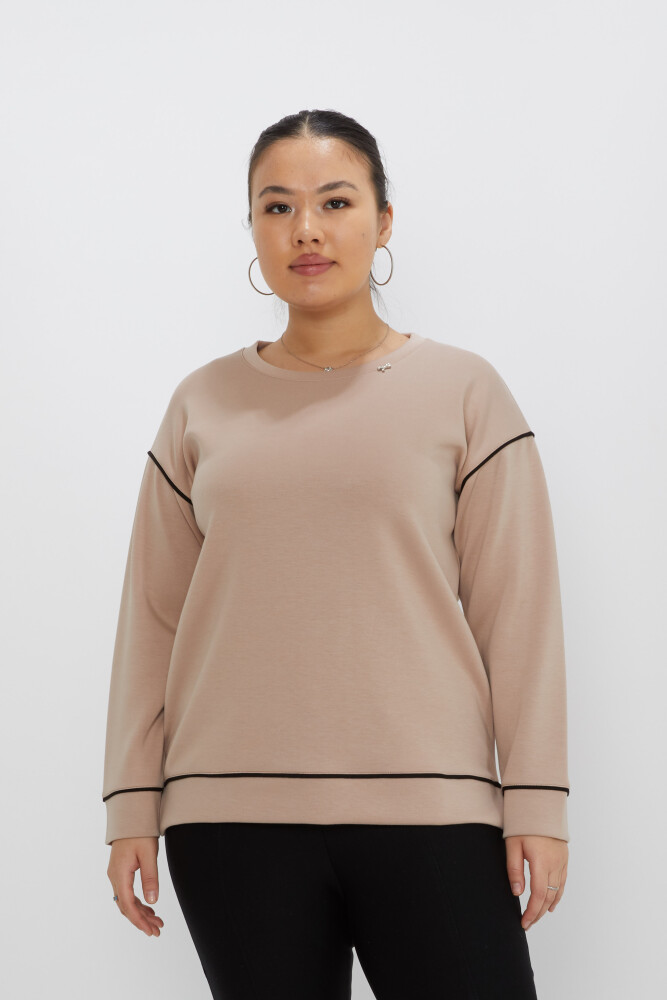 Sweatshirt Slit Detail Mink - 17790 | KAZEE (Set of 3 M-L-XL) - 1