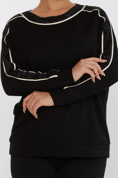 Sweatshirt Stone Detailed Black - 2230 | KAZEE (Set of 3 L-XL-2XL) - 3