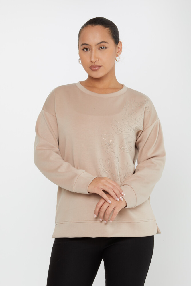 Sweatshirt Stone Embroidered Beige - 17784 | KAZEE (Set of 3 L-XL-2XL) - 1