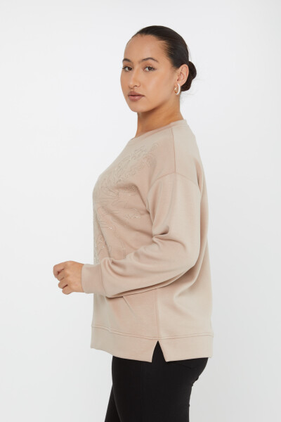 Sweatshirt Stone Embroidered Beige - 17784 | KAZEE (Set of 3 L-XL-2XL) - 2