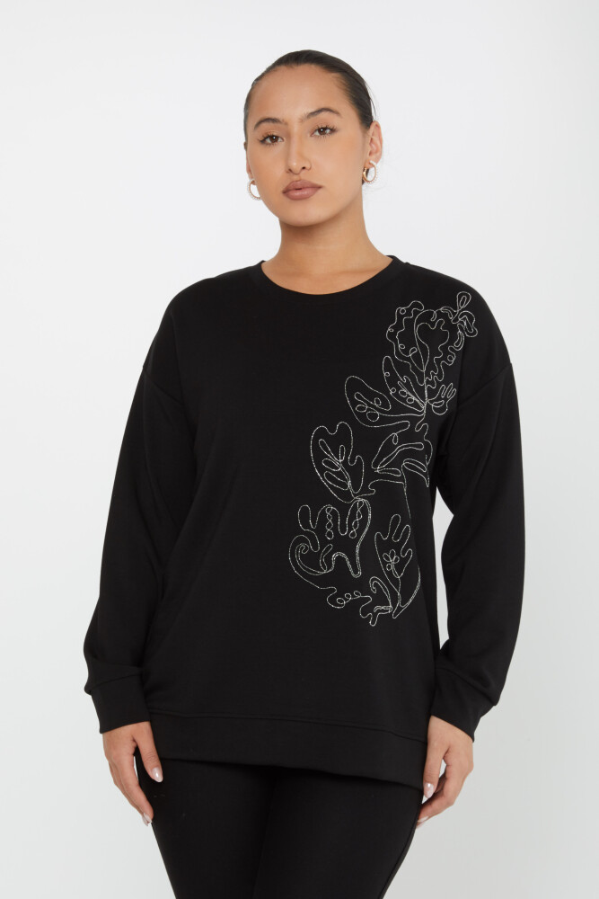 Sweatshirt Stone Embroidered Black - 17784 | KAZEE (Set of 3 L-XL-2XL) - 1