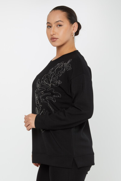 Sweatshirt Stone Embroidered Black - 17784 | KAZEE (Set of 3 L-XL-2XL) - 2