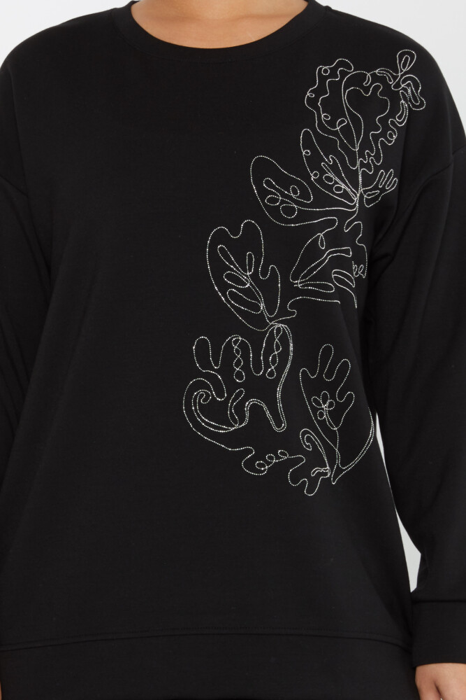 Sweatshirt Stone Embroidered Black - 17784 | KAZEE (Set of 3 L-XL-2XL) - 3