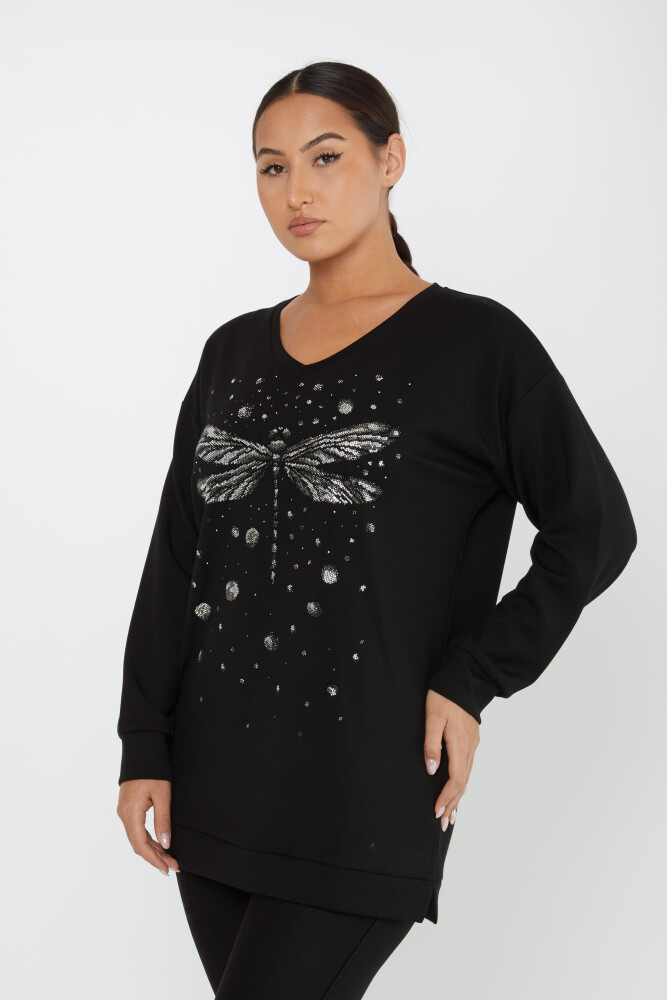 Sweatshirt Stone Embroidered Black - 17800 | KAZEE (Set of 3 M-L-XL) - 1