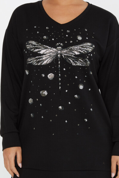 Sweatshirt Stone Embroidered Black - 17800 | KAZEE (Set of 3 M-L-XL) - 3