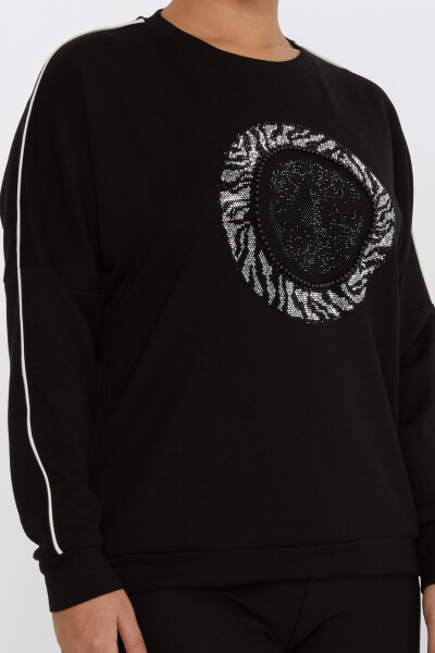 Sweatshirt Stone Embroidered Black - 2237 | KAZEE (Set of 3 L-XL-2XL) - 4