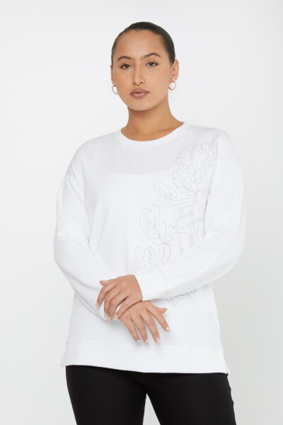 Sweatshirt Stone Embroidered Ecru - 17784 | KAZEE (Set of 3 L-XL-2XL) - 1