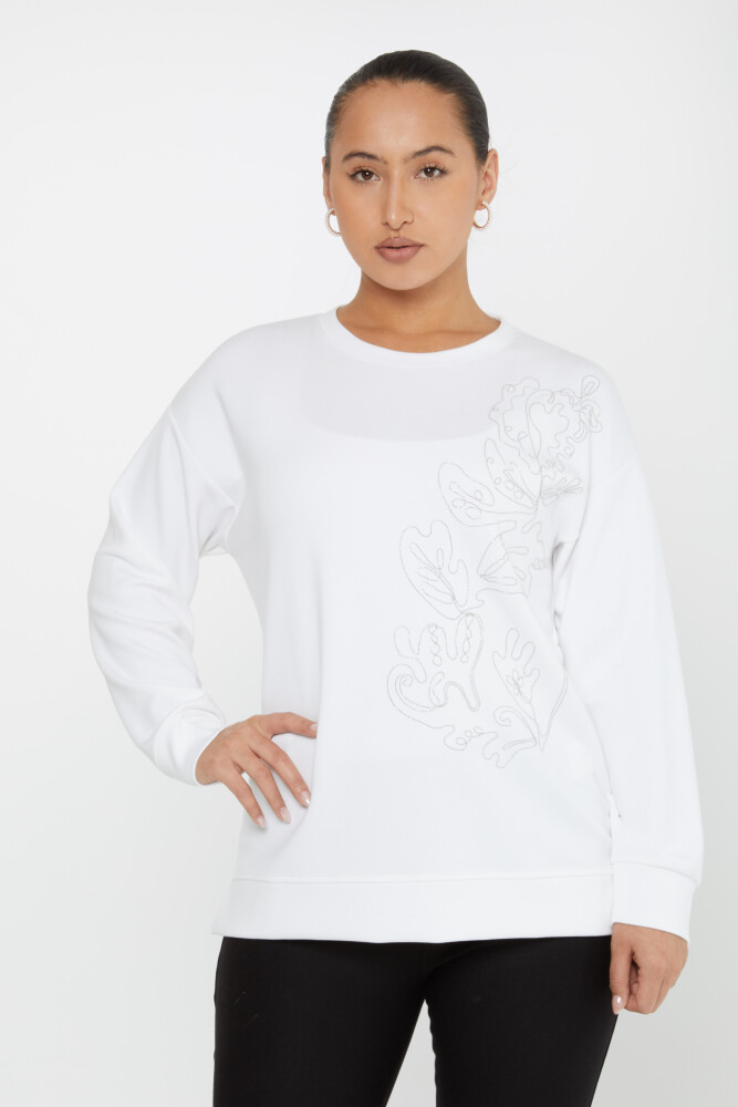 Sweatshirt Stone Embroidered Ecru - 17784 | KAZEE (Set of 3 L-XL-2XL) - 2