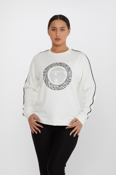 Sweatshirt Stone Embroidered Ecru - 2237 | KAZEE (Set of 3 L-XL-2XL) - 1