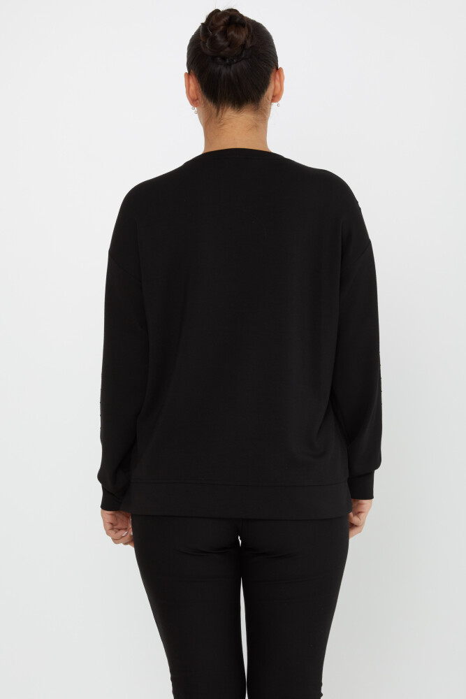 Sweatshirt aus Tüll mit Steinstickerei in Schwarz – 17789 | KAZEE (3er-Set L-XL-2XL) - 5