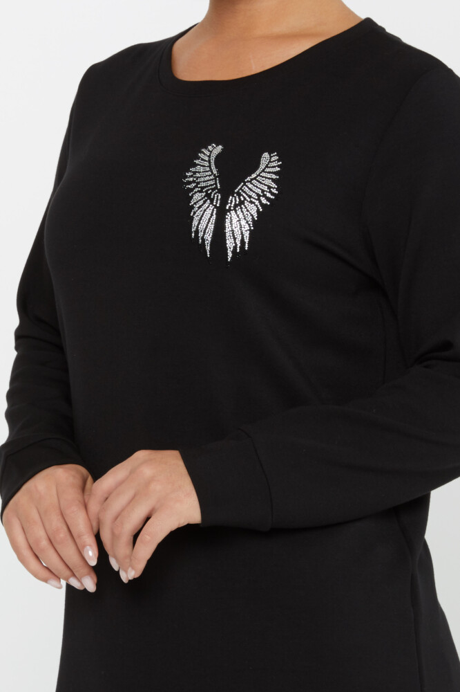 Sweatshirt Wing Stone Embroidered Black - 17853 | KAZEE (Set of 3 M-L-XL) - 3