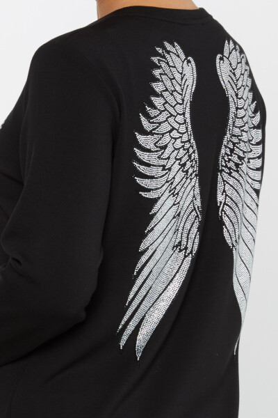 Sweatshirt Wing Stone Embroidered Black - 17853 | KAZEE (Set of 3 M-L-XL) - 5