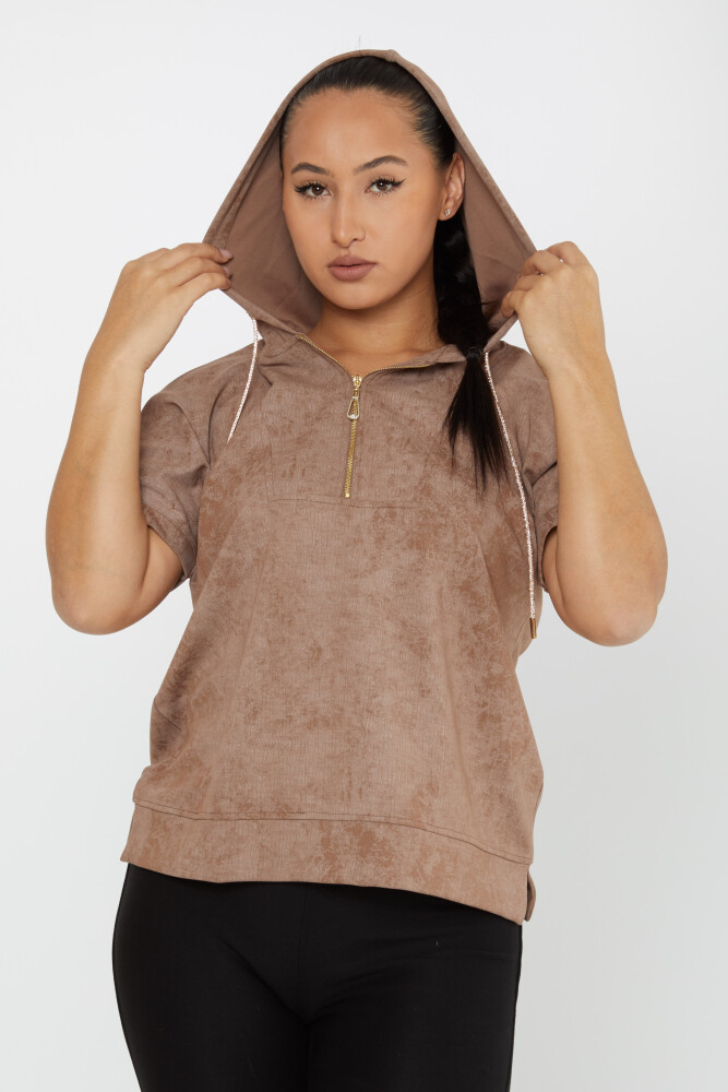 Sweatshirt Zippered Hooded Mink - 79992 | KAZEE (Set of 3 M-L-XL) - 2