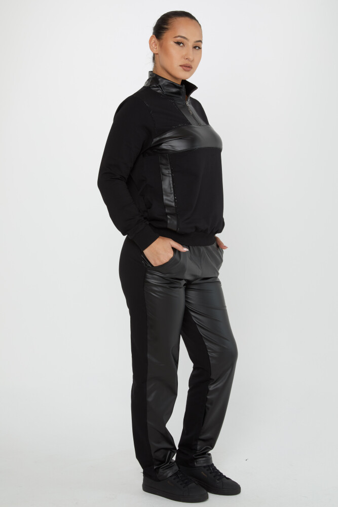 Tracksuit Set Leather Detailed Black - 17334 | KAZEE (Set of 4 42-44-46-48) - 1