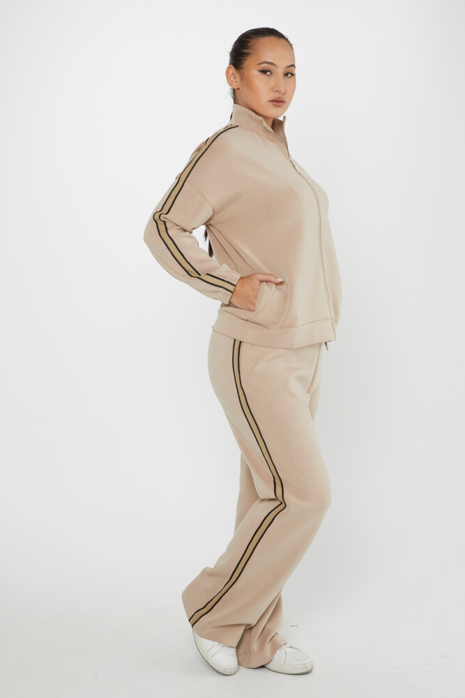 Tracksuit Set Pocket Detail Beige - 17630 | KAZEE (Set of 4 S-M-L-XL) - 2