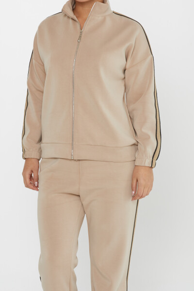 Tracksuit Set Pocket Detail Beige - 17630 | KAZEE (Set of 4 S-M-L-XL) - 4