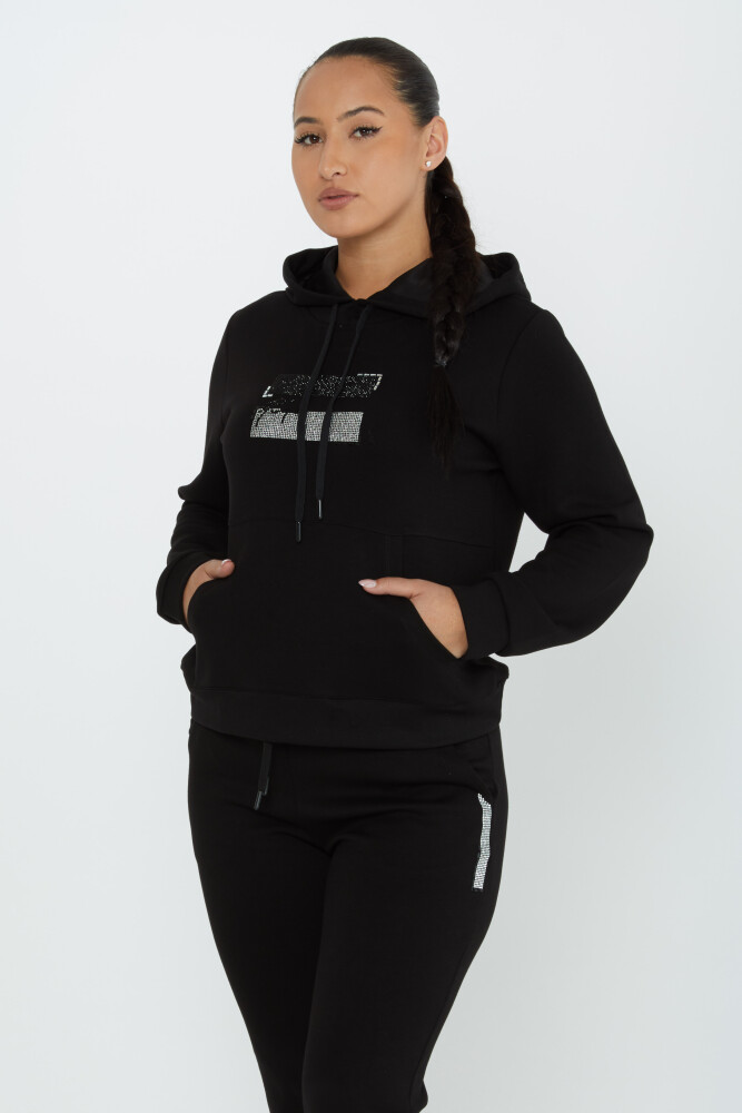 Tracksuit Set Pocket Detail Black - 17591 | KAZEE (Set of 4 S-M-L-XL) - 2