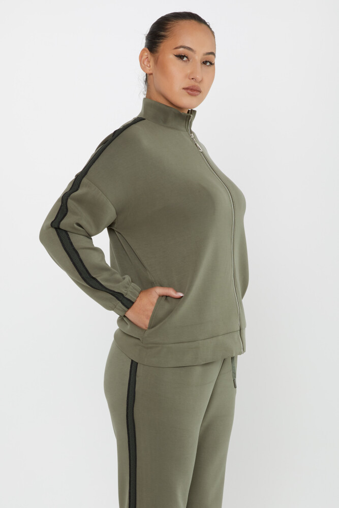 Tracksuit Set Pocket Detail Khaki - 17630 | KAZEE (Set of 4 S-M-L-XL) - 3