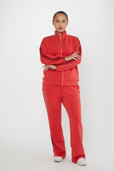 Tracksuit Set Pocket Detail Red - 17630 | KAZEE (Set of 4 S-M-L-XL) - 2