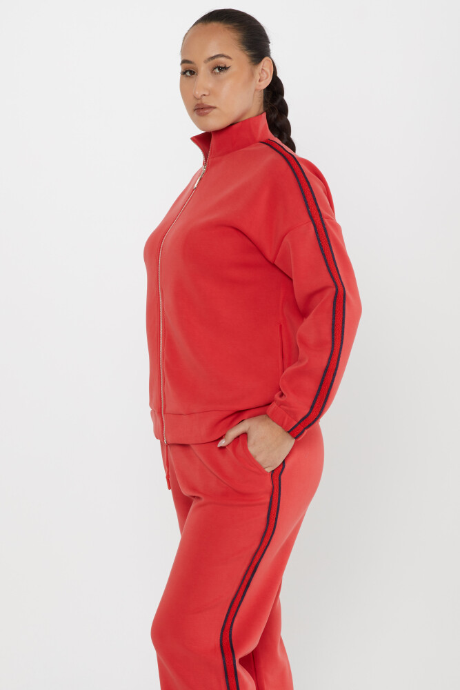 Tracksuit Set Pocket Detail Red - 17630 | KAZEE (Set of 4 S-M-L-XL) - 3