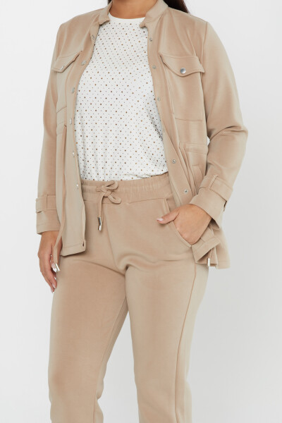 Tracksuit Set Button Detail Beige - 17622 | KAZEE (Set of 4 S-M-L-XL) - 5