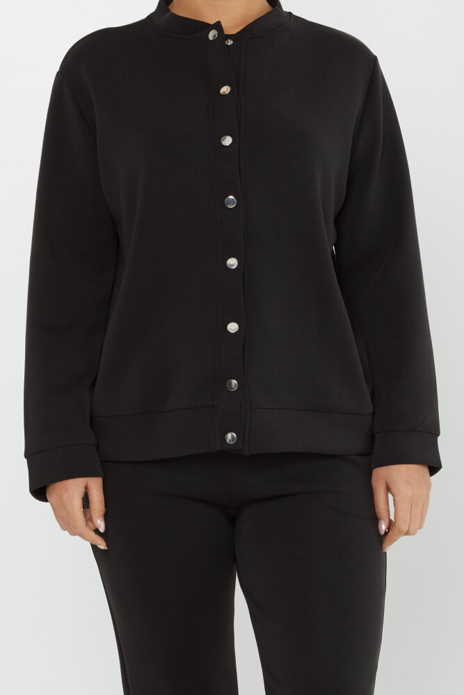 Tracksuit Set Button Detail Black - 17624 | KAZEE (Set of 4 S-M-L-XL) - 3