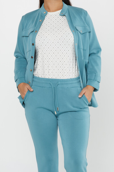 Tracksuit Set Button Detail Blue - 17622 | KAZEE (Set of 4 S-M-L-XL) - 5