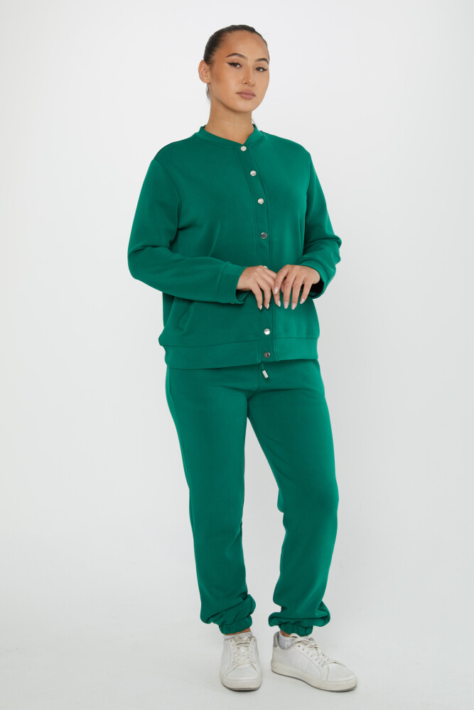 Tracksuit Set Button Detail Green - 17624 | KAZEE (Set of 4 S-M-L-XL) - 1