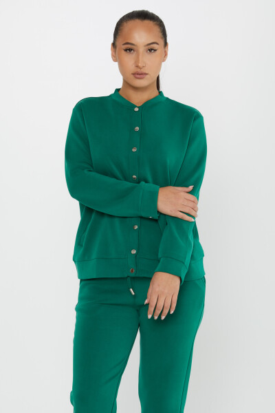 Tracksuit Set Button Detail Green - 17624 | KAZEE (Set of 4 S-M-L-XL) - 3