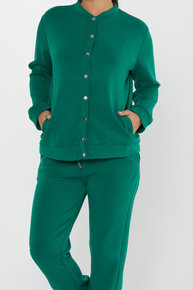 Tracksuit Set Button Detail Green - 17624 | KAZEE (Set of 4 S-M-L-XL) - 4