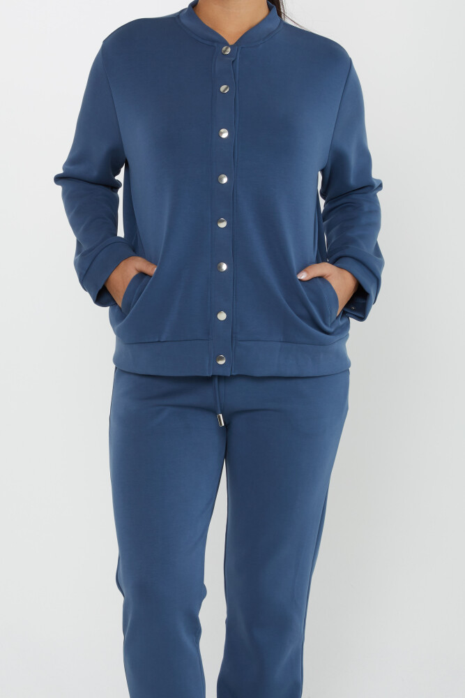 Tracksuit Set Button Detail Indigo - 17624 | KAZEE (Set of 4 S-M-L-XL) - 3