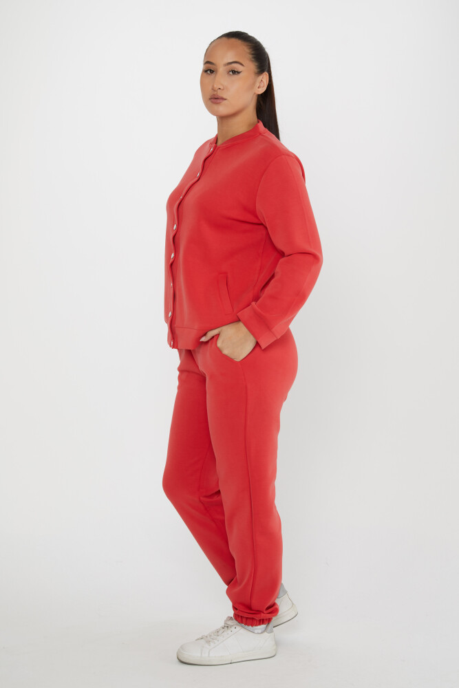 Tracksuit Set Button Detail Red - 17624 | KAZEE (Set of 4 S-M-L-XL) - 1