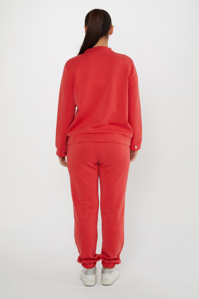 Tracksuit Set Button Detail Red - 17624 | KAZEE (Set of 4 S-M-L-XL) - 5