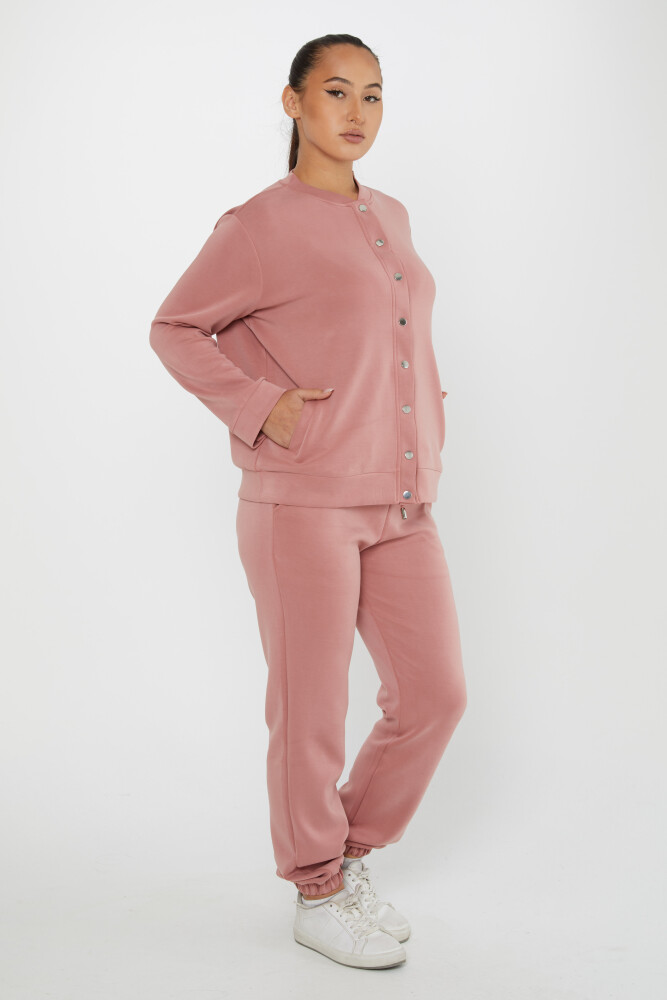 Tracksuit Set Button Detailed Dusty Rose - 17624 | KAZEE (Set of 4 S-M-L-XL) - 2