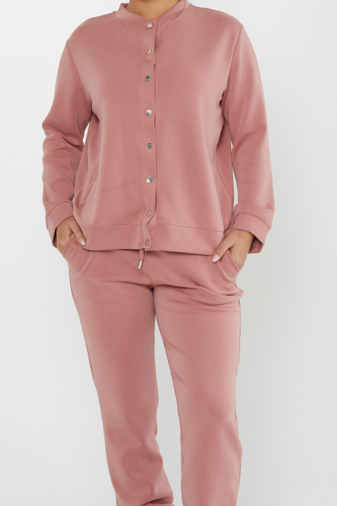 Tracksuit Set Button Detailed Dusty Rose - 17624 | KAZEE (Set of 4 S-M-L-XL) - 3