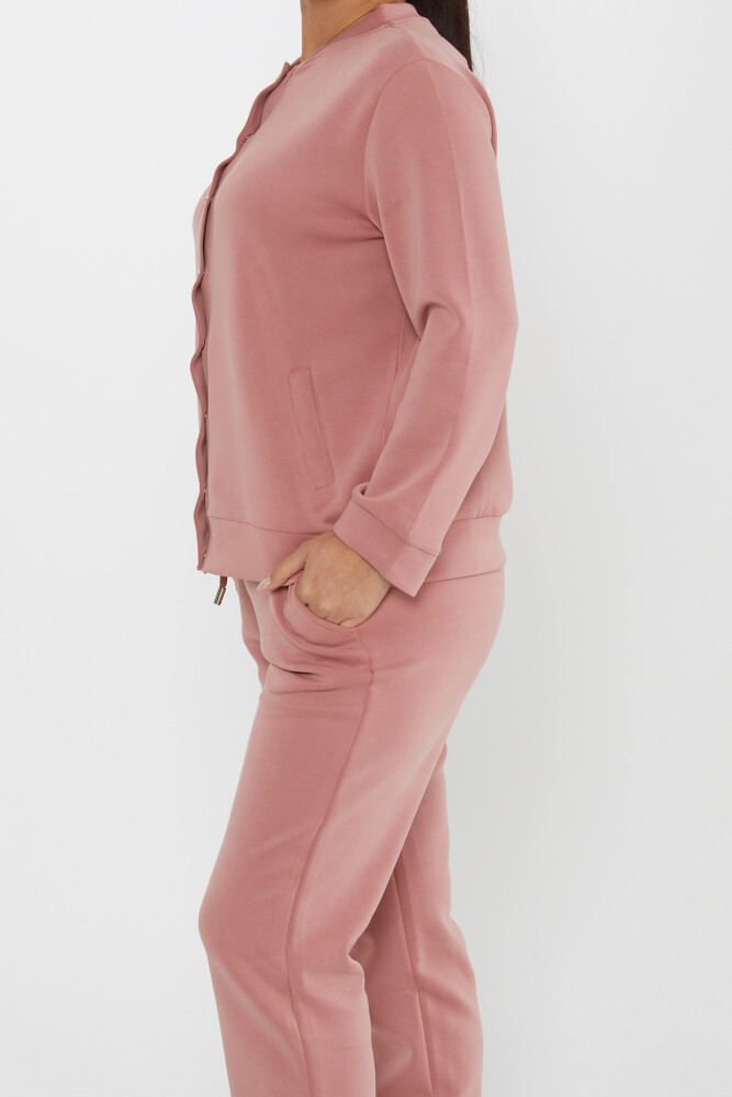 Tracksuit Set Button Detailed Dusty Rose - 17624 | KAZEE (Set of 4 S-M-L-XL) - 5