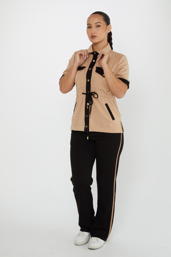 Tracksuit Set Tie Detail Mink - 17681 | KAZEE (Set of 4 S-M-L-XL) - 2