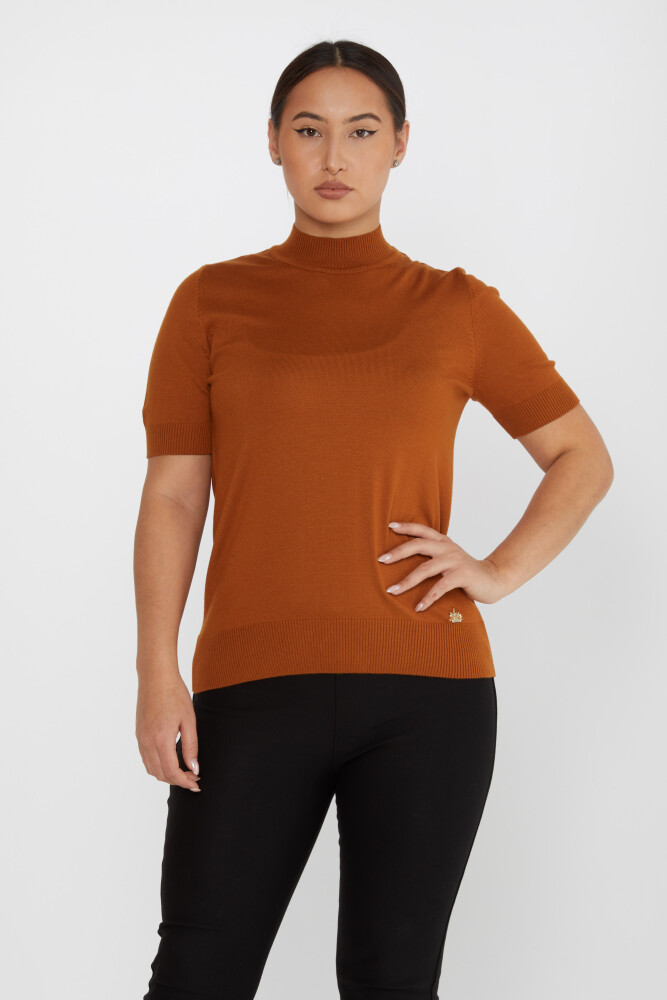 Sweter z dzianiny Model amerykański z krótkim rękawem Tan - 14541 | KAZEE (zestaw 3 sztuk S-M-L) - 1