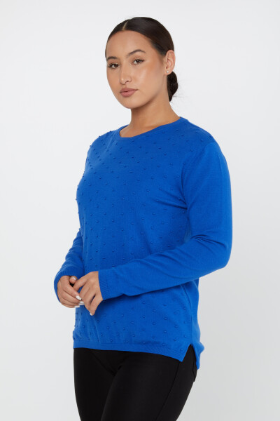 Sweter z dzianiny Basic z długim rękawem Saks - 2425-31103 | KAZEE (zestaw 2 M-2) - 2