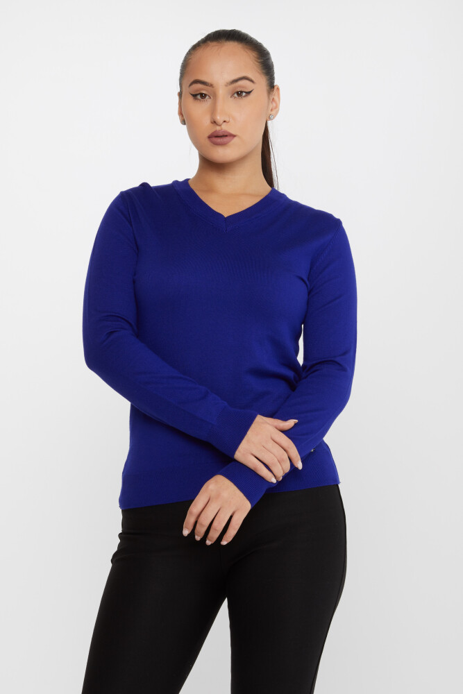 Sweter z dzianiny Basic z długim rękawem Saks - 30256 | KAZEE (zestaw 4 sztuk M-L-XL-2XL) - 1