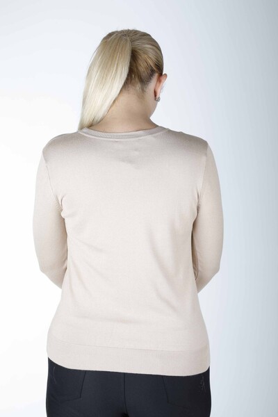 Sweter z dzianiny z długim rękawem Basic Dark Beige - 11052 | KAZEE (zestaw 3 sztuk S-M-L) - 4