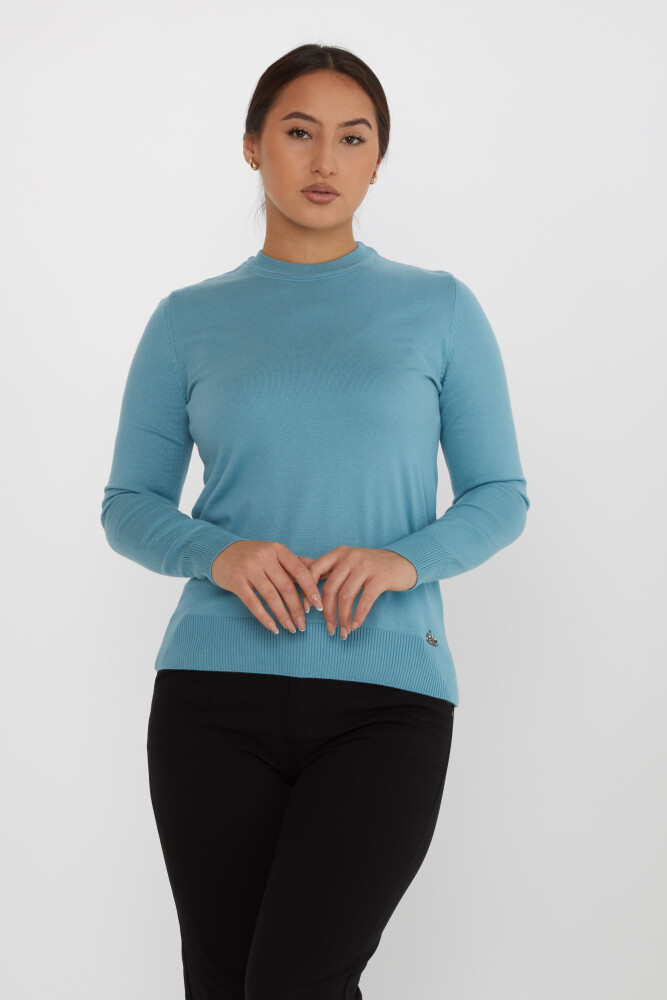 Sweter z dzianiny z długim rękawem Basic Dark Blue - 31574 | KAZEE (zestaw 4 sztuk M-L-XL-2XL) - 1