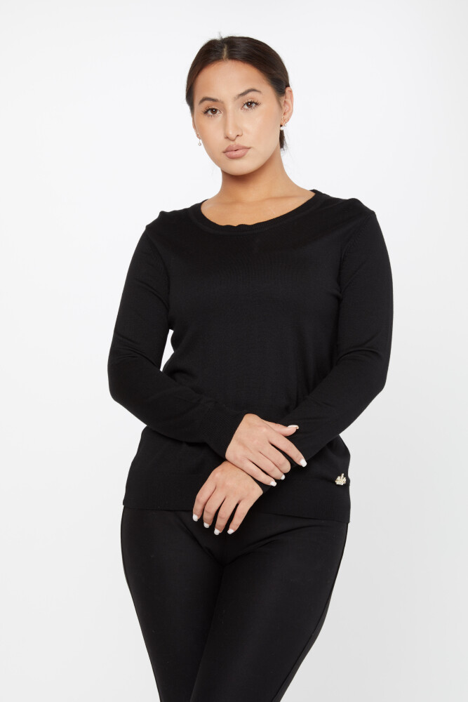 Sweter z dzianiny z długim rękawem Basic Black - 11052 | KAZEE (zestaw 3 sztuk S-M-L) - 1