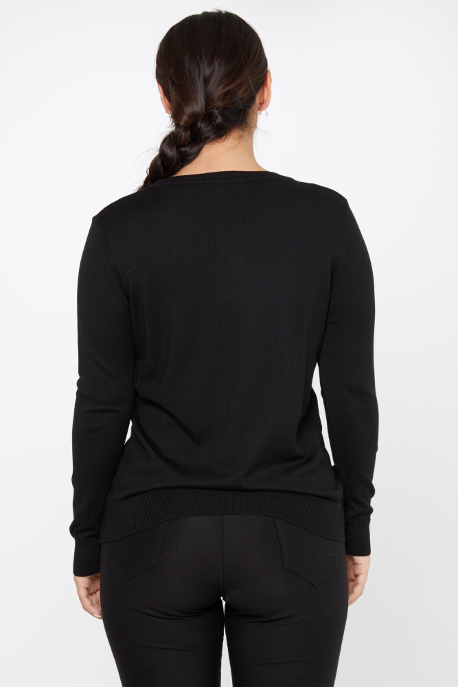 Sweter z dzianiny z długim rękawem Basic Black - 11052 | KAZEE (zestaw 3 sztuk S-M-L) - 5